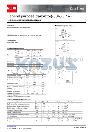 2SAR523EB datasheet - General purpose transistor(-50V,-0.1A)