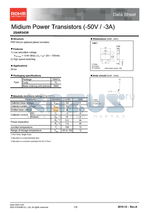 2SAR543R datasheet - Midium Power Transistors (-50V/-3A)