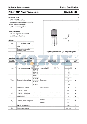 BD746C datasheet - Silicon PNP Power Transistors