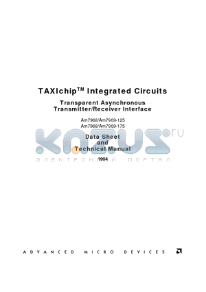 AM7969-175 datasheet - TAXIchip Integrated Circuits(Transparent Asynchronous Xmitter-Receiver Interface)