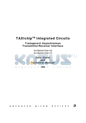 AM7968-125DMC datasheet - TAXIchip Integrated Circuits(Transparent Asynchronous Xmitter-Receiver Interface)