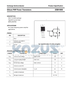 2SB1005 datasheet - Silicon PNP Power Transistors