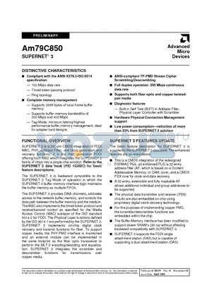 AM79C850KCW datasheet - SUPERNET-R 3