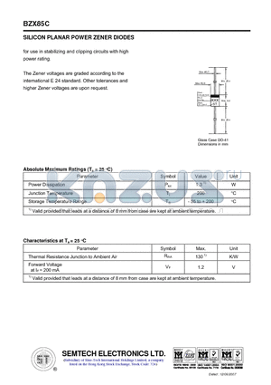 BZX85C4V3 datasheet - SILICON PLANAR POWER ZENER DIODES