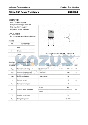 2SB1054 datasheet - Silicon PNP Power Transistors