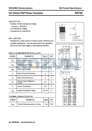 BD798 datasheet - isc Silicon PNP Power Transistor
