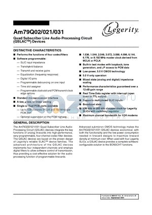 AM79Q021VC datasheet - Quad Subscriber Line Audio-Processing Circuit (QSLAC) Devices