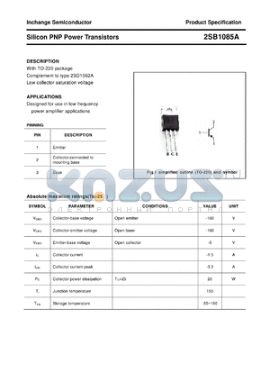 2SB1085A datasheet - Silicon PNP Power Transistors