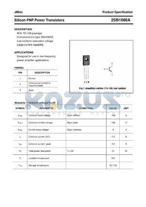 2SB1086A datasheet - Silicon PNP Power Transistors