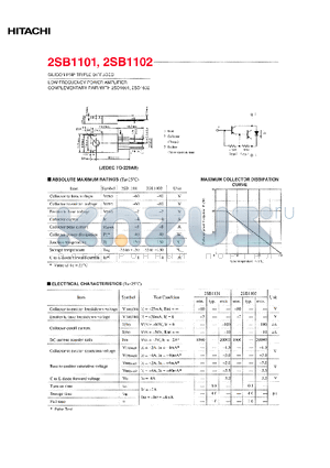 2SB1101 datasheet - LOW FREQUENCY POWER AMPLIFIER COMPLEMENTARY PAIR WITH 2SD1601,2SD1602