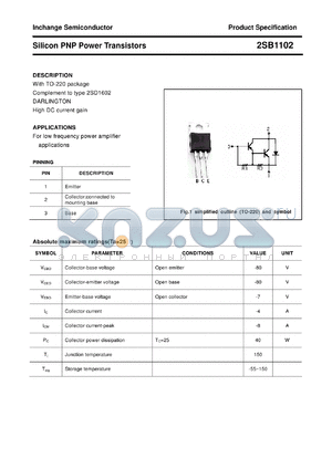 2SB1102 datasheet - Silicon PNP Power Transistors