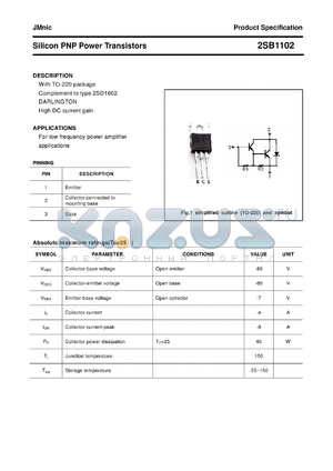 2SB1102 datasheet - Silicon PNP Power Transistors