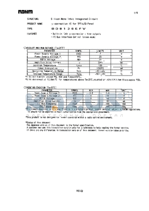 BD8138EFV datasheet - y-correction IC for TFT-LCD Panel