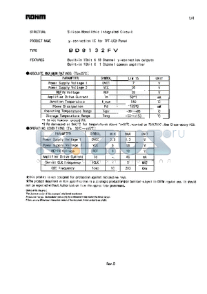 BD8132FV datasheet - y-correction IC for TFT-LCD Panel
