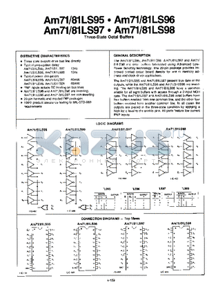 AM81LS95 datasheet - Three-State Octal Buffers