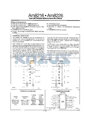 AM8216 datasheet - Four-Bit Parallel Bidirectional Bus Driver