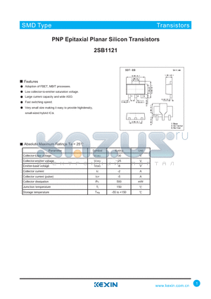 2SB1121 datasheet - PNP Epitaxial Planar Silicon Transistors