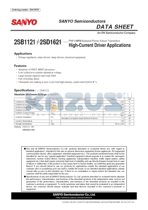 2SB1121 datasheet - High-Current Driver Applications