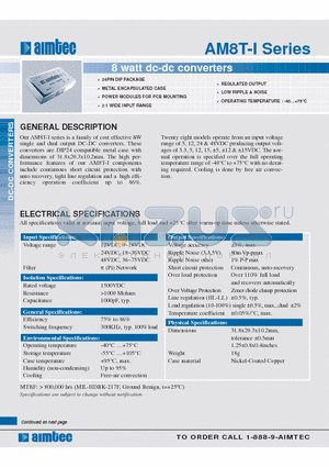 AM8T-0515SI datasheet - 8 watt dc-dc converters