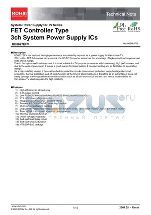 BD8627EFV-E2 datasheet - FET Controller Type 3ch System Power Supply ICs