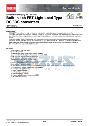 BD8622EFV_09 datasheet - Built-in 1ch FET Light Load Type DC / DC converters