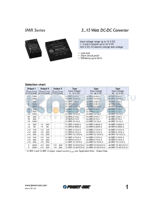12IMR15-12-2 datasheet - 3...15 Watt DC-DC Converter