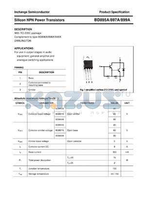 BD895A datasheet - Silicon NPN Power Transistors
