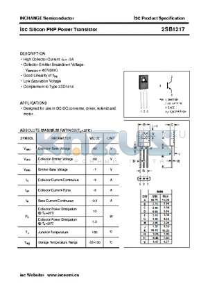 2SB1217 datasheet - isc Silicon PNP Power Transistor
