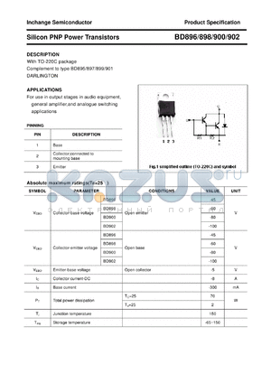 BD900 datasheet - Silicon PNP Power Transistors