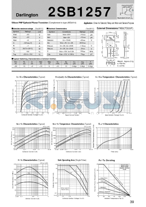 2SB1257_07 datasheet - Silicon PNP Epitaxial Planar Transistor