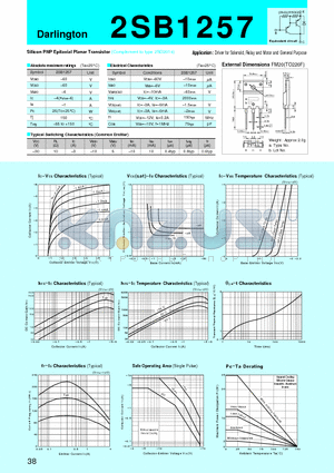 2SB1257 datasheet - Silicon PNP Epitaxial Planar Transistor(Driver for Solenoid, Relay and Motor and General Purpose)