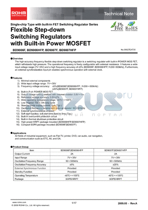 BD9006HFP datasheet - Flexible Step-down Switching Regulators with Built-in Power MOSFET