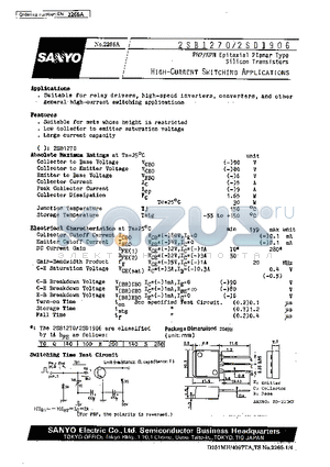 2SB1270 datasheet - High-Current Switching Applications