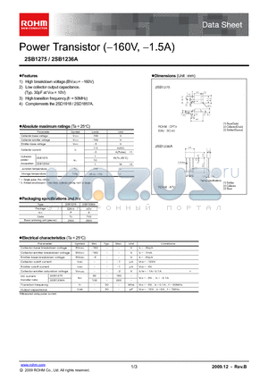 2SB1275_09 datasheet - Power Transistor (-160V, -1.5A)