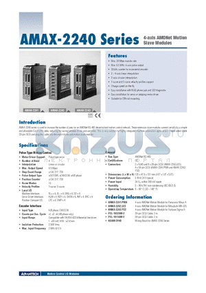 AMAX-2242-J2S datasheet - 4-axis AMONet Motion Slave Modules