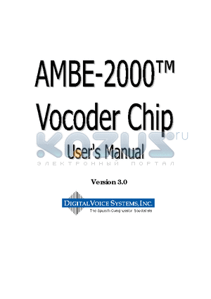 AMBE2000 datasheet - VOCODER CHIP
