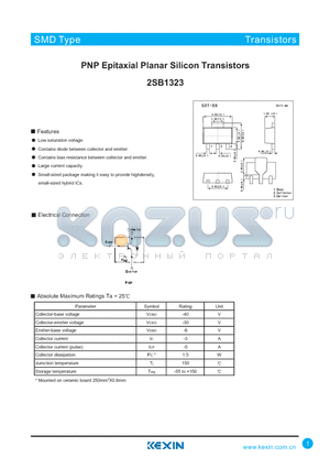 2SB1323 datasheet - PNP Epitaxial Planar Silicon Transistors