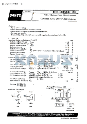 2SB1324 datasheet - Compact Motor Driver Applications