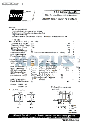 2SB1325 datasheet - Compact Motor Driver Applications
