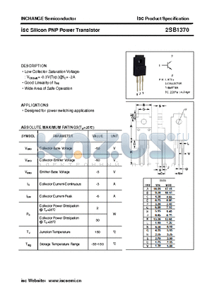 2SB1370 datasheet - isc Silicon PNP Power Transistor