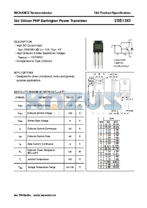 2SB1383 datasheet - isc Silicon PNP Darlington Power Transistor