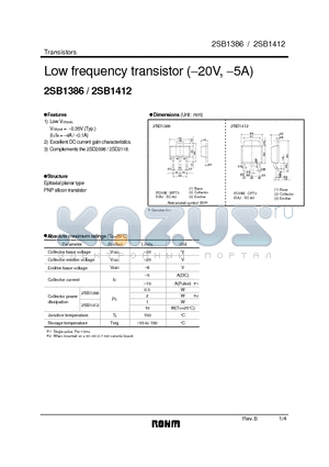 2SB1386_1 datasheet - Low frequency transistor (−20V, −5A)