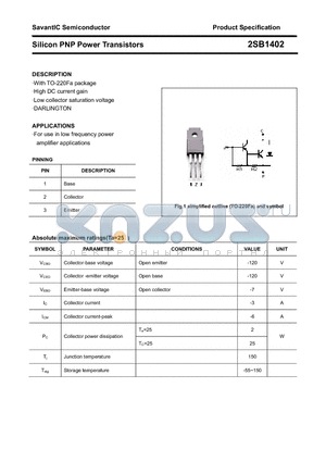 2SB1402 datasheet - Silicon PNP Power Transistors