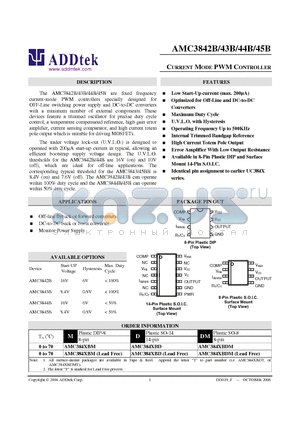 AMC384XBM datasheet - CURRENT MODE PWM CONTROLLER