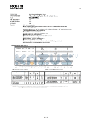 BD9350MWV datasheet - Silicon Monolithic Integrated Circuit