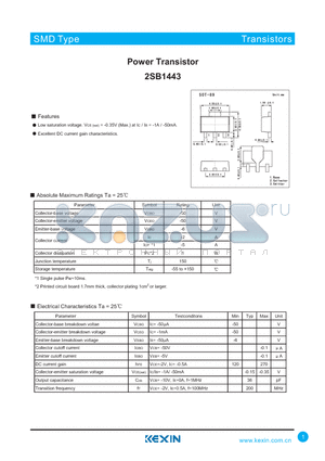 2SB1443 datasheet - Power Transistor