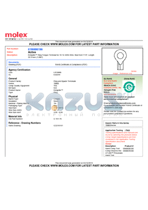 C-101-76 datasheet - Krimptite Ring Tongue Terminal for 10-12 AWG Wire, Stud Size 7/16