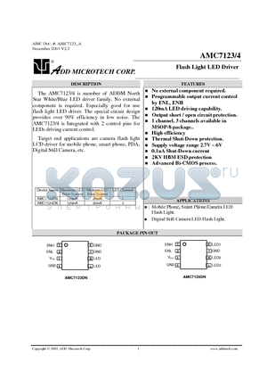 AMC7123 datasheet - Flash Light LED Driver