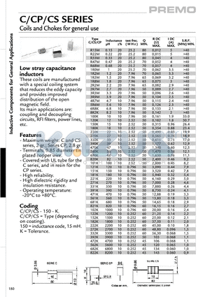 C-102-K datasheet - Coils and Chokes for general use