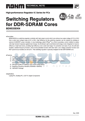 BD9533EKN_08 datasheet - Switching Regulators for DDR-SDRAM Cores